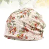 Berretti Elasticizzati Avvolgenti per la testa Berretto da donna Cappello in pizzo stampato Donna Decorazione floreale Grande cuffia in seta