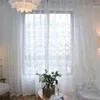 Rideau 2023 haute qualité Transparent brodé fenêtre écran pour blanc salon rideaux décoration ornement