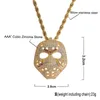 Pendant Necklaces Zircon Mask With Stainless Steel Chain Bling Iced Out Copper Material Necklace Hip Hop Men Jewelry Gift Morr22