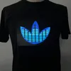 T-shirts pour hommes Fête de Noël Dj Equalizer Display Musique lumineuse Light Up Glowing Led Tshirt 230404