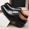 Dress Shoes Men Business Wedding Footwear Rubber Sole Slip On PU Leather Italian Elegant Black Office Work Formal Male