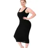 Shapers pour femmes Robe midi sans manches pour femmes double couche de serrage du ventre et des fesses soulevant le corps façonnant la jupe de body