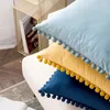 Poduszka świąteczna miękka aksamitna osłona z sofą pompomową rzut obudowa dekoracyjna dla kanapy sypialnia 30x50 50x50 55x55 60x60cm