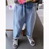 Hosen 2-7Yrs Baby Junge Mädchen Jeans Graffiti Muster Mädchen Casual Stil Kind Frühling Herbst Denim Kleidung Mode Hosen