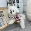 犬のアパレルペット服夏の花飛ぶ袖ベストショートスカートテディベア子犬猫かわいい卸売