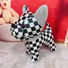 Dekorativa föremål Figurer Söt diamantbockad hund Plush Toy Creative French Fighting Dog Doll Pillow Living Room Decoration Home Decoration 230404