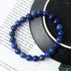 Pulsera de cuentas de lapislázuli Kirykle para mujer, brazaletes de budismo tibetano de lazurita de piedra Natural energética para hombres, joyería para reducir la fatiga