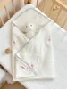 Mantas 6capas Muslin Born Baby Manta Infantil Seersucker Dibujos animados Bordado Edredón Swaddling Toalla Nursery Super Soft