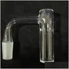 Smoking Pipes New 10Mm 14Mm Male Frosted Joint Quartz Nail Banger 45° 90° Straight Top Thick Clear Glass Accessories For Water Bong Dh4Om