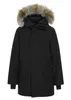 Piumini da uomo Designer Vera pelliccia di coyote all'aperto Wyndham Giacca a vento Jassen Capispalla con cappuccio Fourrure Manteau Piumino Cappotto Hiver Parka Doudoune Canada 24