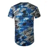 Hommes t-shirts marque été hawaïen vacances personnalisé mode affaires Hip Hop décontracté déchiré à manches courtes chemise hommes Streetwear