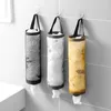 Storage Bags 10 PCS Household Grocery Bag Holder Wall Mount Dispenser Kitchen Organizer Hanging Wrap Black