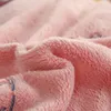 寝具セットは羽毛布団カバーのフランネルの下でサンゴの断熱厚のシングルサイズ両面ベルベットの寝具231106
