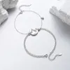 Charmarmband som säljer silverfärg Fashion Men's and Women's Zircon Heartbeat 52 Hertz Pendant Couple Armband S397