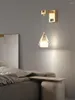 Wandlampen Moderne luxe koperen kristallen lamp Woonkamer Studeergang Art Decor armatuur met schakelaar USB-interface Nachtkastje Licht