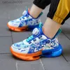 Sneakers Children Tennis Kids Boys Casual Shoes Fashion Waterproof PU Sneakers 5-10y Lightweight Sole Schoole Flats Yellow Blue RedL231106