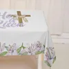 Nappe printemps pâques nappe imperméable décoration de fête il est ressuscité chrétien croix fleur pour cuisine salle à manger décor