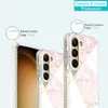 Marmeren verchroomde gevallen voor Samsung S23 Ultra S22 plus S21 Fe A54 A34 A53 A33 A32 A52 5G geëlektroplateerde modebloem Lace Stone zacht