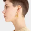 French Ins Unico artigianato con perni di precisione Piccole perle Orecchini in ottone per le donne Fibbia per l'orecchio staccabile Accessori moda gioielli