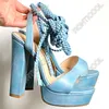 Sandalet ronticool el yapımı kadın platform strappy blok topuk açık ayak parmağı 9 renk ayakkabıları ABD boyutu 5-13