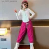 Clothing Sets Spring Girls' Clothing Set Fashionable Sports Suit Zipper Sweater +Pants Autumn Baby Kids Clothes Middle School Children's Set R231106