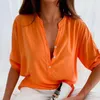 Women's Blouses Summer Blouse Short Sleeve Buttons Half Placket Breathable Casual Loose Ladies Shirt Top