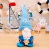 Hanukkah Anão Judeu anão usando um chapéu Decoração de casa Boneca de pelúcia azul Sr.