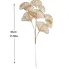 Decorative Flowers 3pcs Fake Ginkgo Leaf Branch Artificial Leaves DIY Christmas Decor Home Wedding Arch Flower Arrangement Crafts