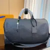 Дизайнерская дорожная сумка через плечо из натуральной кожи, сумки для багажа, износостойкие, большой вместимости, с буквенным узором, холст, плечевой ремень, двойные ручки