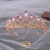 Elegancka księżniczka AB Crystal tiara korona dla dziewcząt weselnych luksusowa królowa purpurowe pałąki do włosów na nonstone