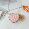Милая детская сумка с тиснением маленького кролика, сумка для любви, сумка через плечо с цепочкой для маленьких девочек, кошелек для монет