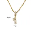 2023 Halsketten mit Anhänger Tiny Cute Number 0 1 2 3 4 5 6 7 8 9 CZ Birthday Lucky Charm Necklace Rolo Chain Adjustable