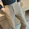 Men's Suits 2023 Fashion Pants For Men Slim Fit Skinny Streetwear Plain Color Office Trousers Youth Suit Wedding 38