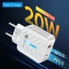 20W USB C Charger Quick Charge EU US Plug PD USB-C TypeC Fast USB Charger For iPhone 14 Xiaomi Samsung with box