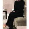 Pantaloni da donna a due pezzi Abbigliamento da donna Autunno Loungewear Donna Set 2 pezzi per magliette da donna a maniche lunghe Fl Lounge Drop Delivery Ap Dhjd5