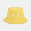 Cappello da pescatore pieghevole con cappuccio piatto ricamato di Halloween tinta unita festa per le donne protezione solare tappo per bacino pesca 230920
