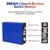 3.2V 280Ah Lifepo4 Battery Lithium Iron Phosphate Cell DIY Deep Cycle Pack For 12V 48V Home Solar Battery RV EV Golf Carts Boats