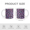 Tasses Neonpard tasse blanche tasses à café tasse à thé cadeau d'anniversaire lait et néon léopard modèle sans couture vecteur peau d'animal