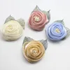 Decorative Flowers (3 Pcs) Artificial Flower Handmade DIY Wedding Home Decor Clothing Accessories Fake Green Leaf Rose Gift