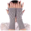 Fünf-Finger-Handschuhe Damen Mädchen Mode einfarbig gestrickt Wisp leerer Arm fingerlos Computer warm halten Winter weich