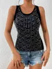 Kamizelki kamizelki przemysłu ciężkiego duże kobiety geometryczne litery Black Top Women Spring Summer Tank Tops