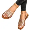 Sandalen Damen Sandalen Frau Sommer Aushöhlen Römische Schuhe Damen Gladiator Open Toe Beach Flats Damenschuhe Plus Size 35-43 230404