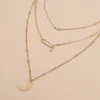 Anhänger Halsketten Minar Mode Gold Farbe Sicherheitsnadel Für Frauen Simulierte Perle Metall Mond Verbundene Kette Choker Halskette Geschenke