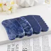 Strumento Gua Sha in pietra di giada per collo viso bellezza salute lifting SPA massaggiatore blu naturale sodalite massaggio viso Guasha alleviare le rughe SPA anti-età rassodare la pelle