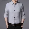 Erkek sıradan gömlekler 2023 yeni moda marka tasarımcısı gömlek erkek elbise gömlek ince fit sokak kıyafeti uzun kollu Koreli yüksek kaliteli sıradan erkekler q231106
