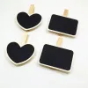 Party Decoration Mini Chalkboard Blackboard with Wooden Clip Message Board Signs and Labels Clips for Food Memo Note Taking