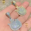 Vvs moissanite allah colar pingentes atacado personalizado chapeamento de ouro 925 prata pingente hip hop jóias