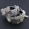 Hair Clips Fashion Baroque Inlaid Color Rhinestone Crystal Flower Leaf Pearl Tassel Headband Ladies Prom Travel Headwear 854