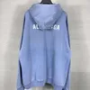 Erkek Tasarımcı Hoodie Balencigs Moda Hoodies Hoody Mens Sweaters Yüksek Kaliteli Klasik Mektup Nakış Ön Sprey Tuzlu Yıkama Su Eski Aşınma Uzun Sle Dn3y Yap