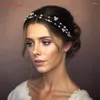 Headpieces Topqueen acessórios de cabelo de casamento pérolas nupcial bandana noiva videira ornamentos mulher tiara hp36
